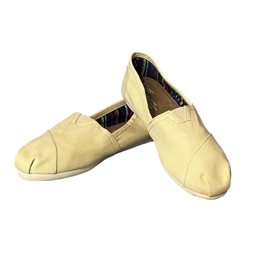 TOMS Women Classic Natural Canvas Slip On Loafers Shoes Size‎ 6